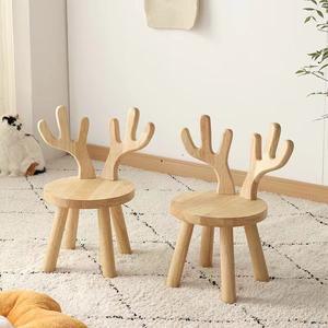 동물 모양 의자 어린이집 캐릭터 스툴 사슴 등받이 우드