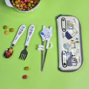 [키친유]키즈부릉 스텐 유아 수저 포크 젓가락 수저케이스 세트 어린이 스푼 아기 숟가락 유치원 수저통