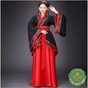 긴소매 한푸 원피스 패치워크 고대 스타일 중국 전통 의상 공연 스커트 치파오 당나라 세트