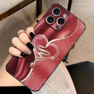 발렌타인 보라색 하트 모양의 전화 케이스 삼성 갤럭시 S25 S24 S23 S22 S21 울트라 플러스 FE A26 A36 A56