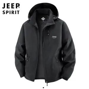 JEEP SPIRIT 남성 바람막이 점퍼 겨울 후드 플리스 집업 재킷