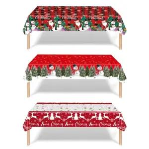 (이거찜) 일회성 카페 학교 행사용 크리스마스 테이블 커버 식탁보 데코 6인용 8인용 10인