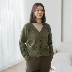 [마담4060]엄마옷 마담4060 리본스팽클 중년여성 데일리 가디건-RCA2511015-