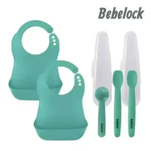 [베베락] 엘파 실리콘 턱받이(2P)+실리콘스푼 1+2단계(3P)