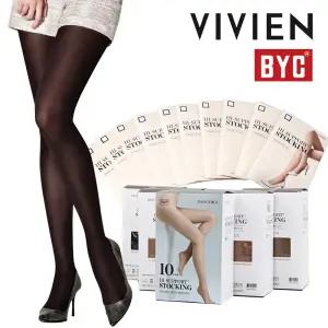 비비안 외 고탄력 팬티 스타킹 벌크 10매 7매 무발 학생 기모 양모 타이즈 겨울 압박 검정