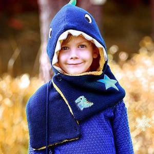 공룡 후드넥워머 4color 아동 남아 여아 유아 아기 방한 겨울 모자 털모자 목폴라 넥후드