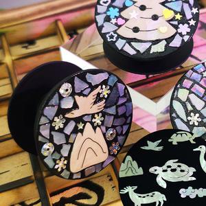 자개공예 나전칠기 만들기 키트 한국기념품 한국전통선물 DIY 스마트톡 - 원형 옵션