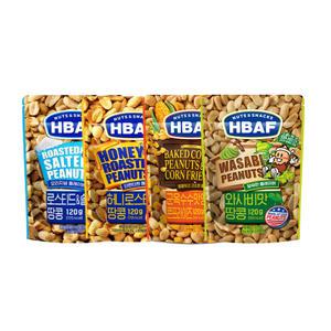 바프 허니로스티드 땅콩/와사비/군옥수수맛앤 콘프라이즈/로스티드앤솔티드땅콩 120g