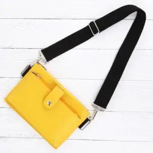 2스트랩 지갑 파우치 미니 여행 보조 가방 머스타드 (WFKVL2Z)