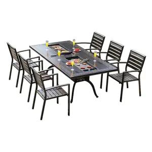 고기 바베큐 테이블 의자 식탁 테라스 불판 마당 펜션