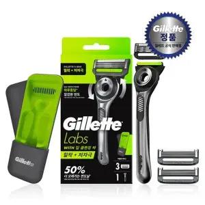 [질레트]랩스 딥클렌징바 핸들1 + 면도날 3입 + 트래블케이스