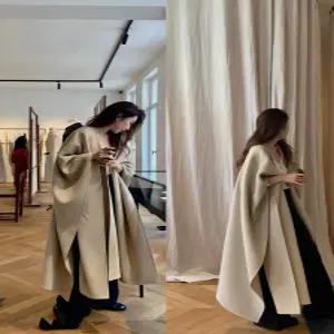 여성 울 케이프 숄 아우터 루즈핏 롱코트 가디건 포근한