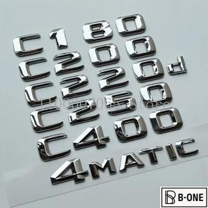 2015 크롬 문자 C180 C200 C220d 4Matic 엠블럼 메르세데스 벤츠 자동차 트렁크 로고 스티커