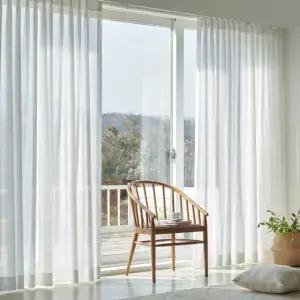 뷰하우스 산들 나비주름 린넨 쉬폰 속커튼 맞춤커튼