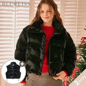 [신세계라이브쇼핑][블루레이스] [2WAY]유광 벨벳 웰론 패딩점퍼_B5W1JP4181