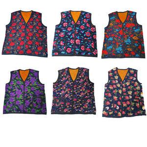 누빔기모조끼/털조끼//프리사이즈/할머니/ 꽃무늬/김장/겨울