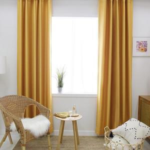 [바이지미]호텔느낌 린넨룩 암막커튼-옐로우(세로길이 151~240cm)