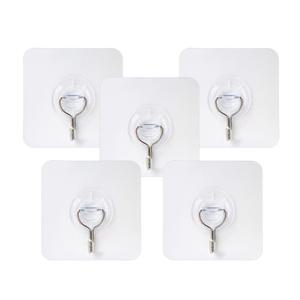 접착식 고리 투명 매직후크 다용도 걸이 5P