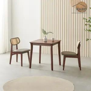 [/착불배송] 발리 800 고무나무 원목 2인 식탁 세트 (식탁+의자2)