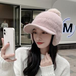 귀마개 챙있는 니트캡 겨울 니트 귀달린 귀덮는 모자 여행 캠핑