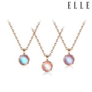 [엘르주얼리] 문스톤 심플 원형 목걸이 ELBRNN219