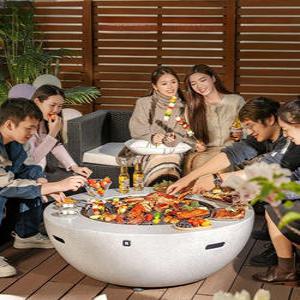 마블리스 야외 대형 원형 화로 테이블 캠핑 롤 정원화로테이블