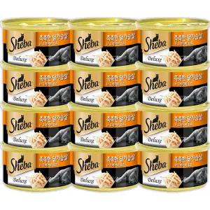 쉬바 고양이 간식 캔 닭가슴살 85g 12개