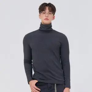 HC04 공용 목폴라 티셔츠 공용 에센셜 터틀넥 긴팔 기모 티셔츠 EFZU5103D0L