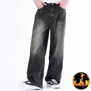 버드 기모 와이드(차콜) 겨울 신상 기모 방한 빅사이즈 보온 작업복