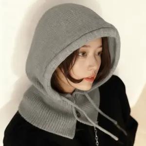 프리미엄 겨울 니트 바라클라바 후드넥워머 머플러 방한마스크 발라클라바 도톰 모자 패션 비니 여성 남성