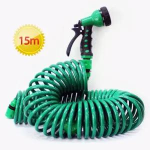 마당 정원 물호스 15m 스프링호스 물분사기 세트 텃밭 원예 베란다 물뿌리개 야외