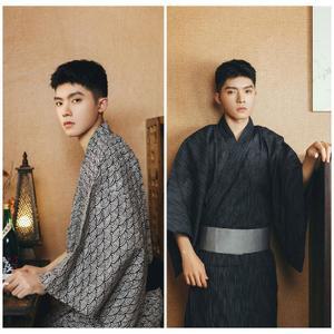 남성 유카타 의상 남자 온천옷 태국 옷 사무라이 옵션01 린넨 카디건 전통