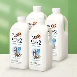 빙그레 요플레 Only2 무가당 플레인 요거트 대용량 1.8L 4병 / 설탕무첨가