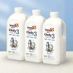 빙그레 요플레 Only3 무가당 플레인 요거트 1.8L 3병