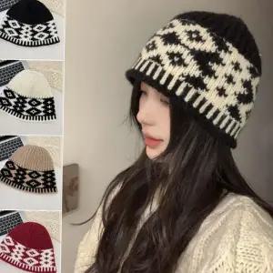 아크릴 비니 모자 클래식 숏비니 데일리 여자 겨울 짜임 여성