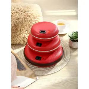 원적외선 충전식 돌찜질기 어깨 세라믹 라지 레드 벨벳 커버 포함 돌뜸