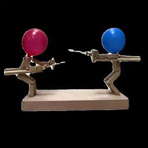 풍선펜싱 목각인형 느티나무 재질 100개 바늘 풍선 배틀