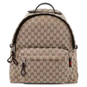 구찌 캔버스 패턴 가죽 트림 미디엄 백팩 824624-FAEHZ-9795