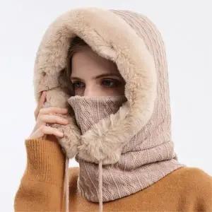 페이크후드 여성바라클라바 융털 기모 낚시마스크 스키넥워머 방한모자 겨울자전거용품 스키마스크 겨울