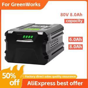 2025년  Greenworks 80V 교체용 충전식 배터리 6.0Ah 리튬 이온 (GBA80200 호환)