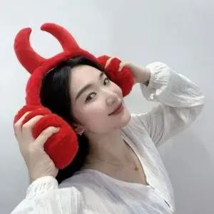 ( )붉은 방한 겨울 스타일 귀마개 귀도리 방한 털 겨울 귀마개 귀덮개