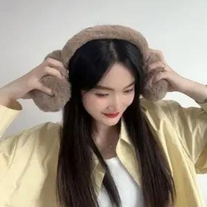 ( )방한 데일리 겨울 귀마개 Brown 보온 털 방한 귀마개 겨울 귀덮개 귀도리