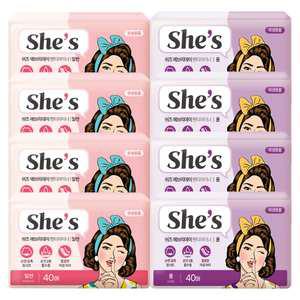 (11번가단독) 쉬즈 팬티라이너40px 8팩(총320매) / 라이너 생리대