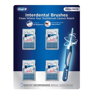오랄비 치간 칫솔 20개X4팩