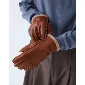 갤러리아 헤지스핸드백 HJGV3F125W2 [남성장갑] 브라운 시그니처 로고패치 양