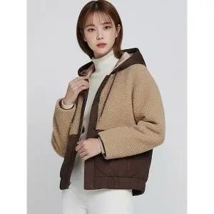 (레코브) 퀼팅 뽀글이 배색 후드 패딩 점퍼(LC21BYPD002X)