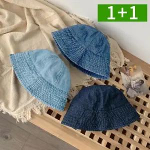 1+1 데님 청 버킷햇 여름 여성 벙거지모자