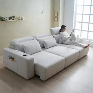 루체 모션소파 리클라이너 4인용 전동슬라이딩 확장형 패브릭소파