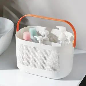 컬러라인 목욕바구니(레드브라운)/목욕탕가방/물빠짐바구니/손잡이바구니/수영복바구니/물놀이가방/다용도