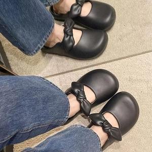 러블리 리본 포인트 둥근코 여성 데일리 슬리퍼 (WFG33L2)